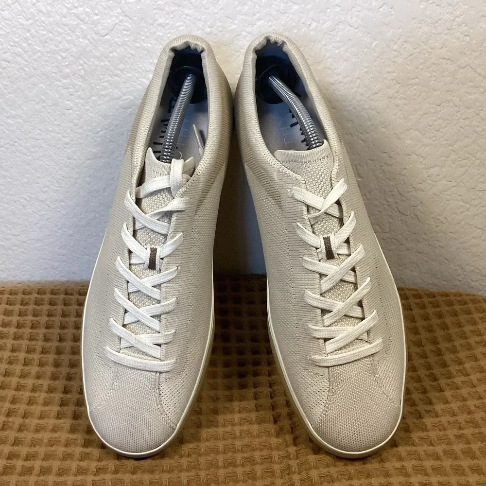 Rothy's Mens 11.5 Women's 13 The Lace Up Sneaker Bone Textile Low Casual Shoes